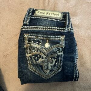 Rock Revival Women's Dark Blue Embellished Jeans